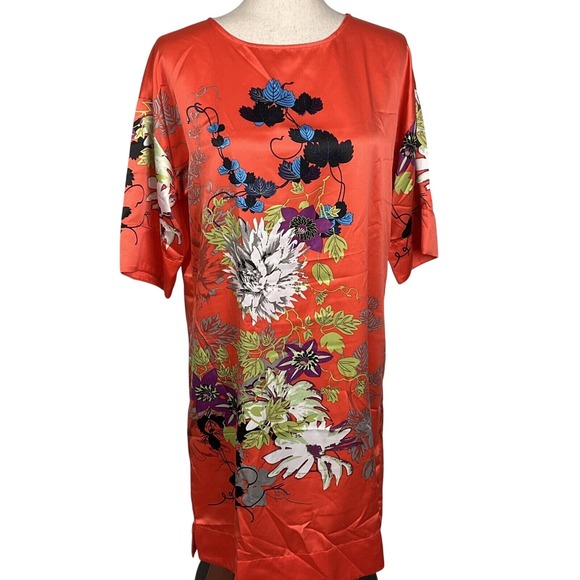 Soft Surroundings Dress Women PXS Red Multi‎ Floral Boho Oriental Shift Liquid - Picture 1 of 10